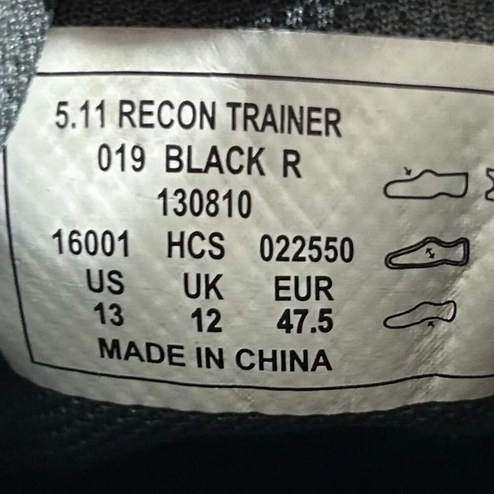 5.11 Recon Trainer Men’s Size 13 Black Athletic Running Training Shoes Used